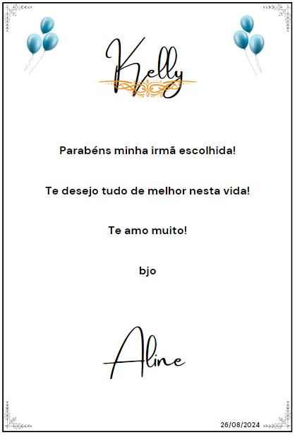 Cartão personalizado Declaração